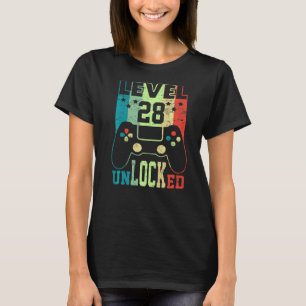 Level 28 Unlocked Shirt Funny Video Gamer 28th Bir