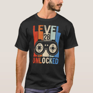 Level 28 Unlocked Shirt Funny Video Gamer 28th Bir