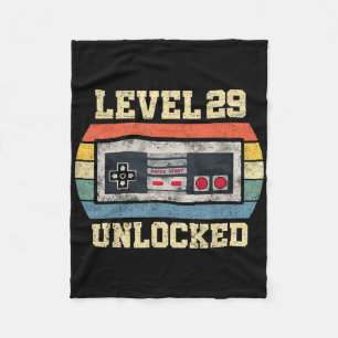 Level 29 Unlocked 29 Year Old Gift Funny Gamer 29t Fleece Blanket