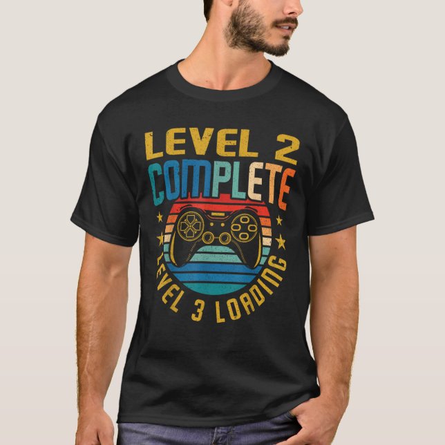 Level 2 Complete Level 3 Loading 2nd Birthday Vide T-Shirt (Front)
