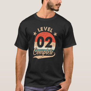 Level 2 Complete Retro 2nd Wedding Aniversary For T-Shirt