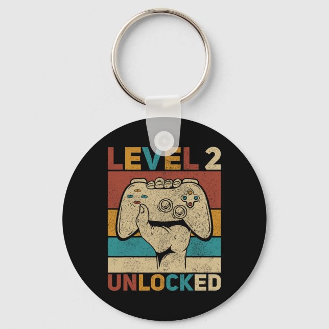 Level 2 Unlocked 2 Year Old Boy Second Bday Kid 2n Key Ring (Front)