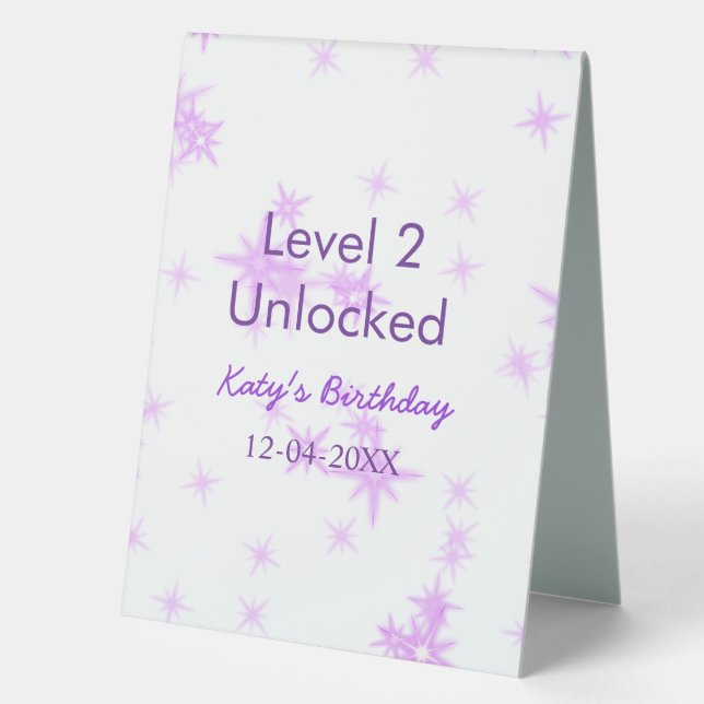 Level 2 unlocked add birthday name date purple spa (Front)