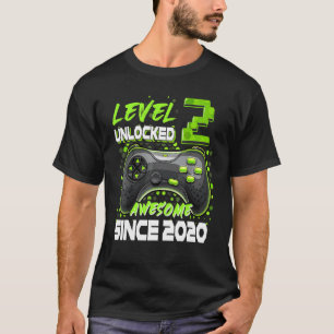 Level 2 Unlocked Awesome Since 2020 2nd Birthday B T-Shirt