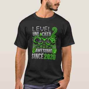 Level 2 Unlocked Awesome Since 2020 2Nd Birthday G T-Shirt