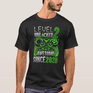 Level 2 Unlocked Awesome Since 2020 2nd Birthday T-Shirt