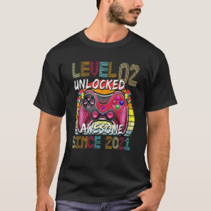 Level 2 Unlocked Awesome Since 2021 2nd Birthday G T-Shirt