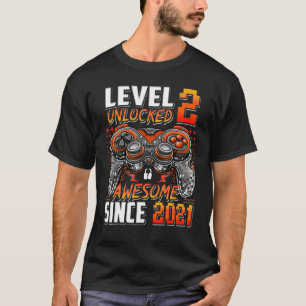 Level 2 Unlocked Awesome Since 2021 2nd Birthday G T-Shirt