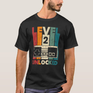 Level 2 Unlocked Gaming 2nd Birthday T-Shirt