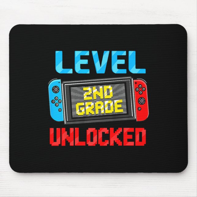 Level 2nd Grade Unlocked Back To School First Day  Mouse Pad (Front)