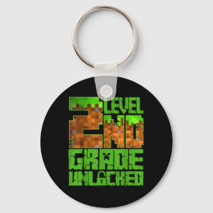 Level 2nd Grade Unlocked Game Pixel Kids Boy Back Key Ring
