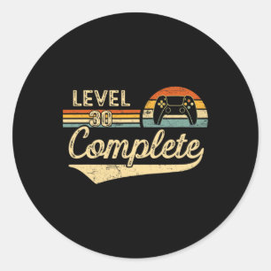 Level 30 Complete Vintage 30th Wedding Anniversary Classic Round Sticker