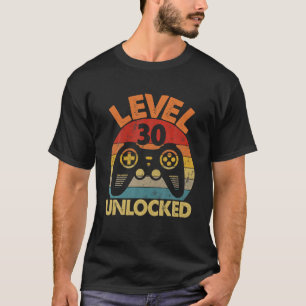 Level 30 Unlocked 30 Year Old Gifts Video Game 30t T-Shirt