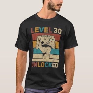 Level 30 Unlocked 30 Year Old Men Bday Outfit 30th T-Shirt