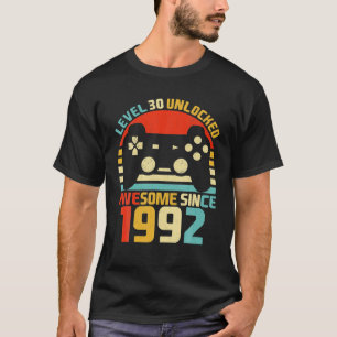 Level 30 Unlocked 30 Years Old Video Gamer 30th T-Shirt