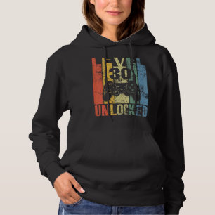 Level 30 Unlocked 30th Birthday  For Video Gamers Hoodie