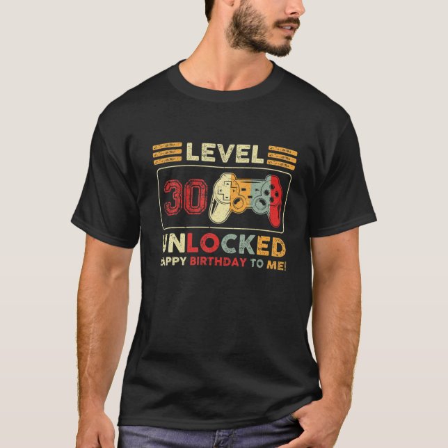 Level 30 Unlocked Awesome 1992 Video Game 30Th Bir T-Shirt (Front)