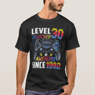 Level 30 Unlocked Awesome Since 1992 30Th Birthday T-Shirt