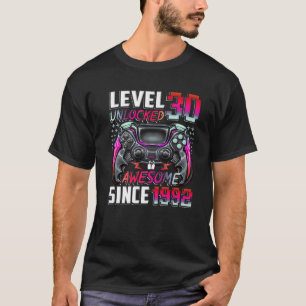 Level 30 Unlocked Awesome Since 1992 30Th Birthday T-Shirt