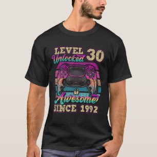 Level 30 Unlocked Awesome Since 1992 30Th Birthday T-Shirt