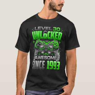 Level 30 Unlocked Awesome Since 1993 30th Birthday T-Shirt