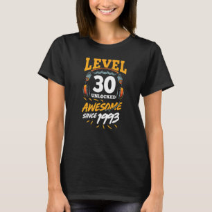 Level 30 Unlocked Awesome Since 1993 Video Game Bi T-Shirt