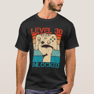 Level 30 Unlocked Birthday Funny Video Gamer Contr T-Shirt