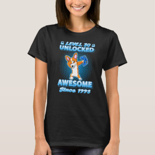 Level 30 Unlocked Born In 1993 Dabbing Corgi 30th  T-Shirt