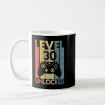 Level 30 Unlocked Funny Video Gamer 30th Birthday  Coffee Mug<br><div class="desc">Level 30 Unlocked Funny Video Gamer 30th Birthday Gift</div>
