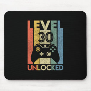 Level 30 Unlocked Funny Video Gamer 30th Birthday Mouse Pad