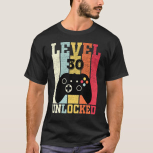 Level 30 Unlocked Funny Video Gamer 30th Birthday T-Shirt