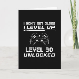 Level 30 Unlocked Gamer 30th Birthday Decorations  Card
