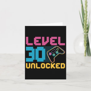 Level 30 Unlocked Gaming Birthday  Card