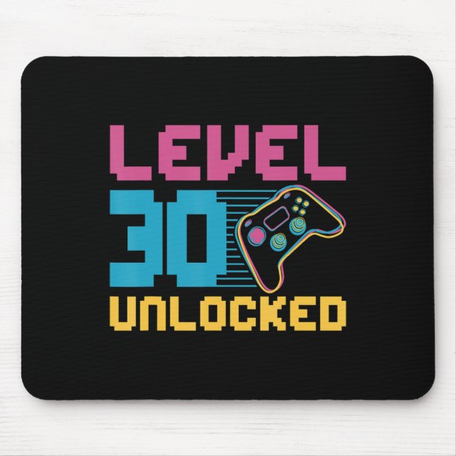 Level 30 unlocked Gaming Birthday  Mouse Pad (Front)