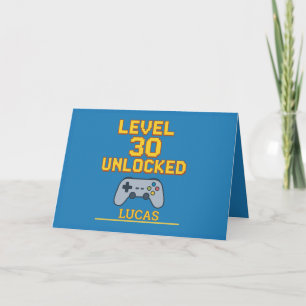 Level 30 Unlocked Personalised Gamer Birthday  Card