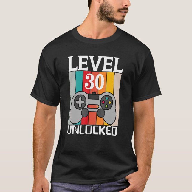 Level 30 Unlocked Video Game 30th Birthday  Kids T-Shirt (Front)