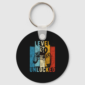 Level 30 Unlocked Video Gamer 30 Year Old 30th Bir Key Ring