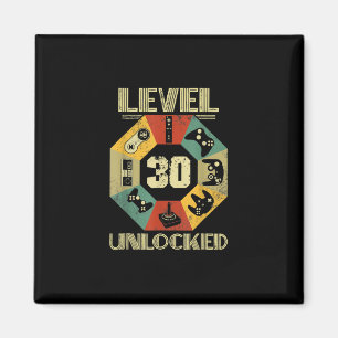 Level 30 Unlocked Video Gamer 30th Birthday Magnet