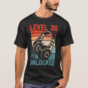 Level 30 Unlocked Video Gamer 30th Birthday Men Bo T-Shirt