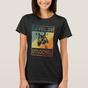 Level 30 Unlocked Video Gamer 30th Birthday T-Shirt