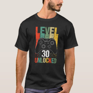 Level 30 Unlocked Video Gamer 30th Birthday T-Shirt