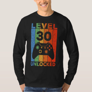 Level 30 Unlocked Video Gamer 30th Birthday T-Shirt