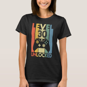 Level 30 Unlocked Video Gamer 30th Birthday T-Shirt