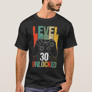 Level 30 Unlocked Video Gamer 30th Birthday T-Shirt