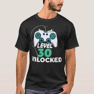 Level 30 Unlocked Video Gamer Birthday T-Shirt