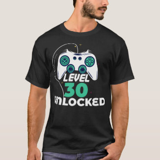 Level 30 Unlocked Video Gamer Birthday T-Shirt