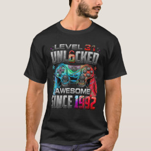 Level 31 Unlocked Awesome Since 1992 31st Birthday T-Shirt