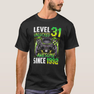 Level 31 Unlocked Awesome Since 1992 31st Birthday T-Shirt