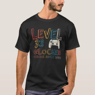 Level 32 Unlocked Awesome Since 1989 Vintage 32Nd T-Shirt
