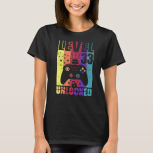 Level 33 Unlocked Birthday Level Up 33rd Birthday T-Shirt